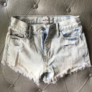Hollister high waisted bleach denim shorts